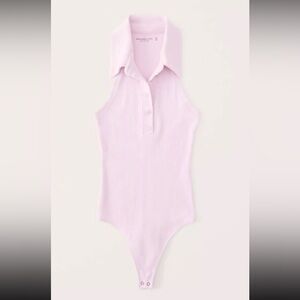Abercrombie & Fitch Women’s Bodysuit Soft A&F Ribbed Sleeveless Polo Pink Size M